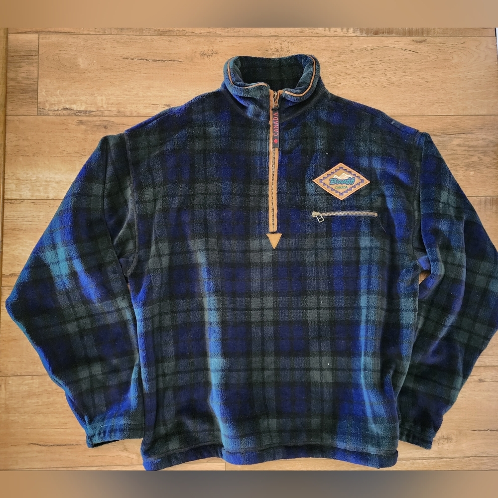 Vintage 90s Banff CANADA MADE  Weathergear Polartec Fleece Jacket Men L Plaid